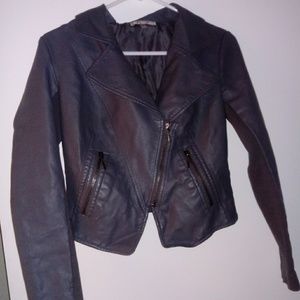 Dark grey (faux) Leather Jacket